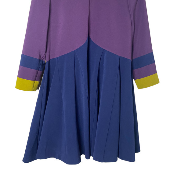 Roksanda A line Color Bock 3/4 Sleeve Dress sz 12 - Picture 3 of 9